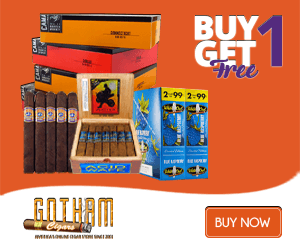 Gilham Cigars Buy 1 Get 1 Free promotional banner in a mobile ad placement