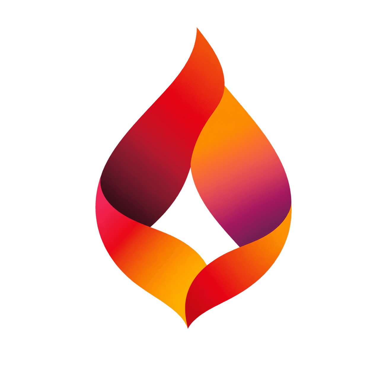 Abstract flame brand mark