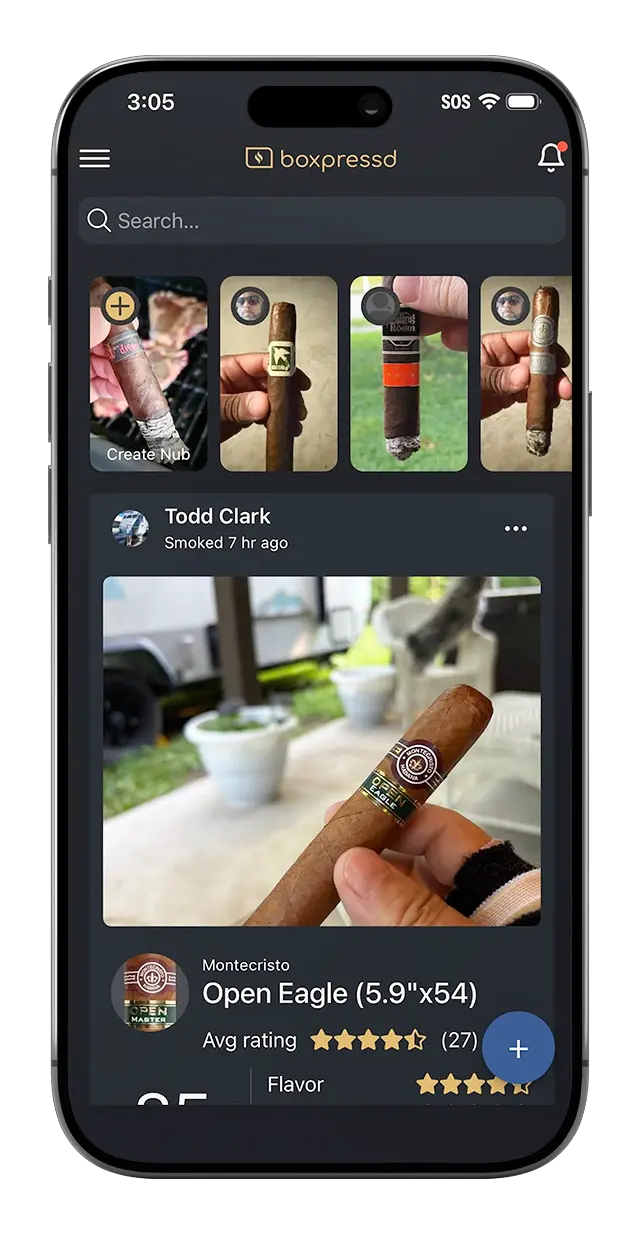 Boxpressd cigar tracking, humidor, and smoke session app